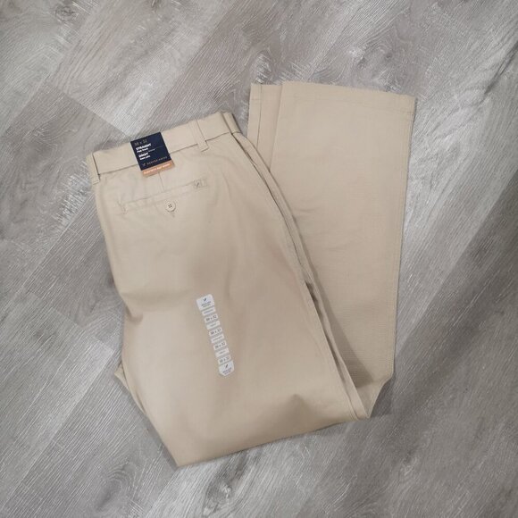 NWT Denver Hayes Men's Size 38/32 Tan Straight Flat Front Flextech 360 Khakis - Picture 7 of 11